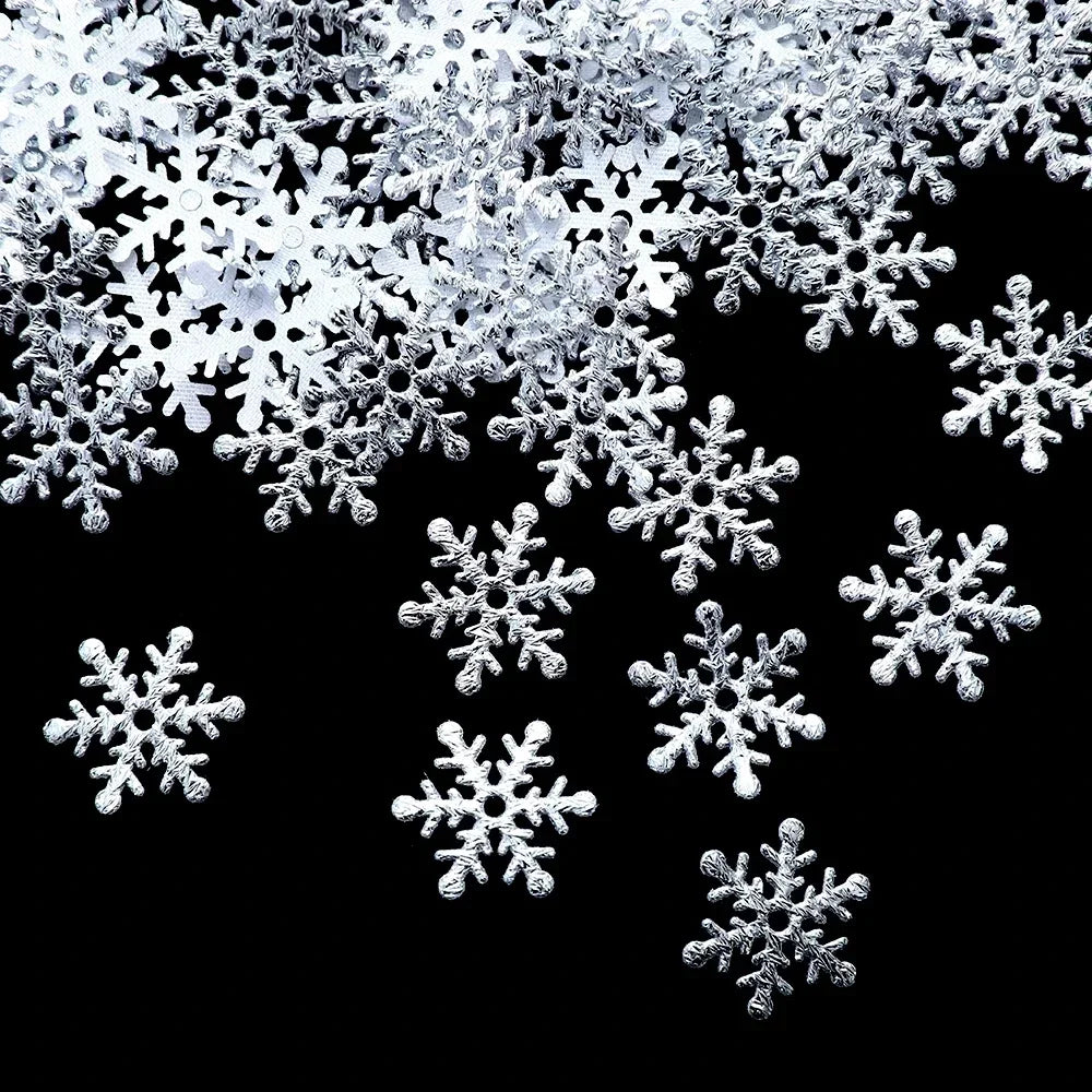 Confettis Flocons de Neige 300pcs – Décoration de Noël 2cm pour Sapin & Fêtes