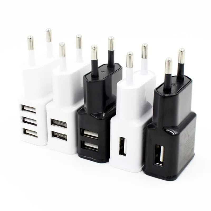 Chargeur Mural USB 5V 2A – Double Port Universel EU Plug | Compatible Samsung, iPhone & Android