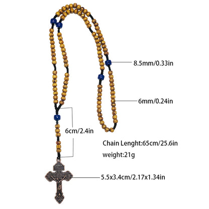 Rotes Christliches Rosenkranz-Armband – 6 mm Perlen & Jesus-Kreuz
