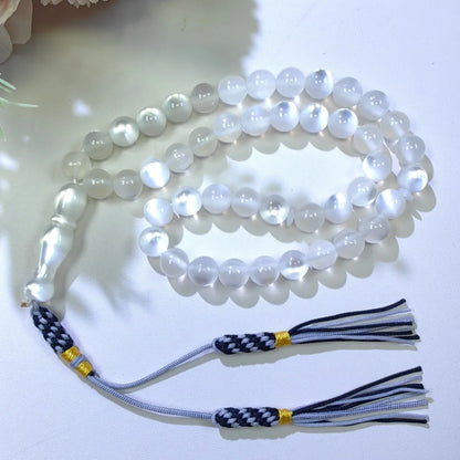 Tasbih Musulman 45 Perles en Résine 10 mm – Noir ou Blanc