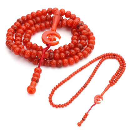 Lot de 2 Chapelets Musulmans 99 Perles – Tasbih Allah Muhammad Gravé pour Prière et Protection Spirituelle