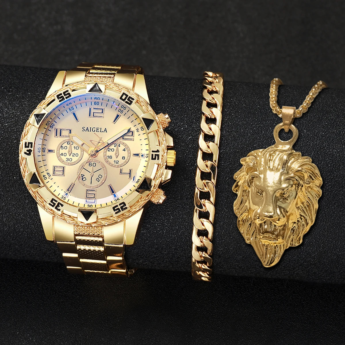 Coffret Montre Homme Cadran Arabe 3 Pièces – Montre & Bijoux