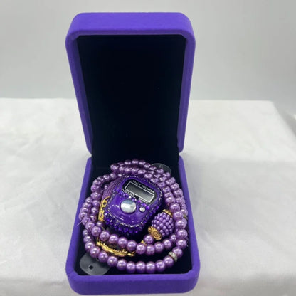 Cofre Tasbih & Contador Digital LCD – Set Espiritual Elegante Ramadan & Meditación