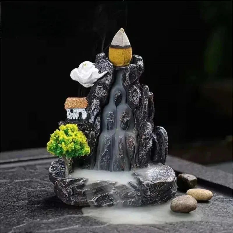 Brûleur d’encens cascade – Porte-encens zen à reflux