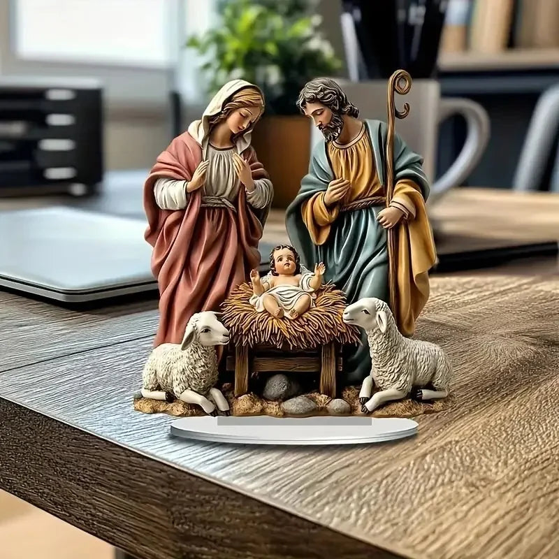 Décoration Naissance de Jésus – Centre de Table Acrylique 2D Brillant