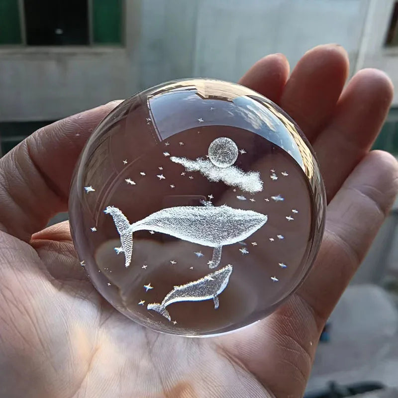 Boule Cristal 3D Système Solaire LED – Globe Planètes Gravé au Laser – Décoration Astronomie & Cadeau