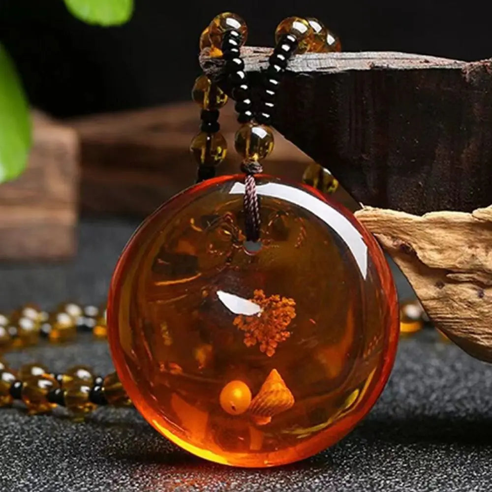 Collier Bohème Femme en Perles Ambre Résine – Style Ethnique Élégant, Chaîne Pull Tendance