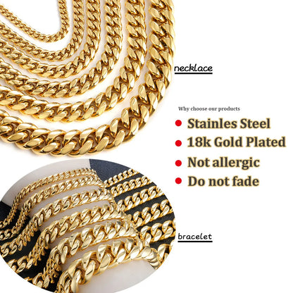 Chaîne Cubaine Miami 316L 8–16 mm – Collier ou Bracelet Unisexe