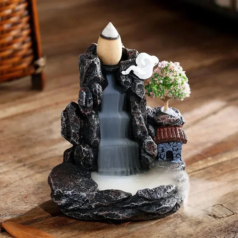 Brûleur d’encens cascade – Porte-encens zen à reflux