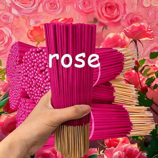 Encens floral à la rose fait main – bâtons parfumés pour intérieur et extérieur