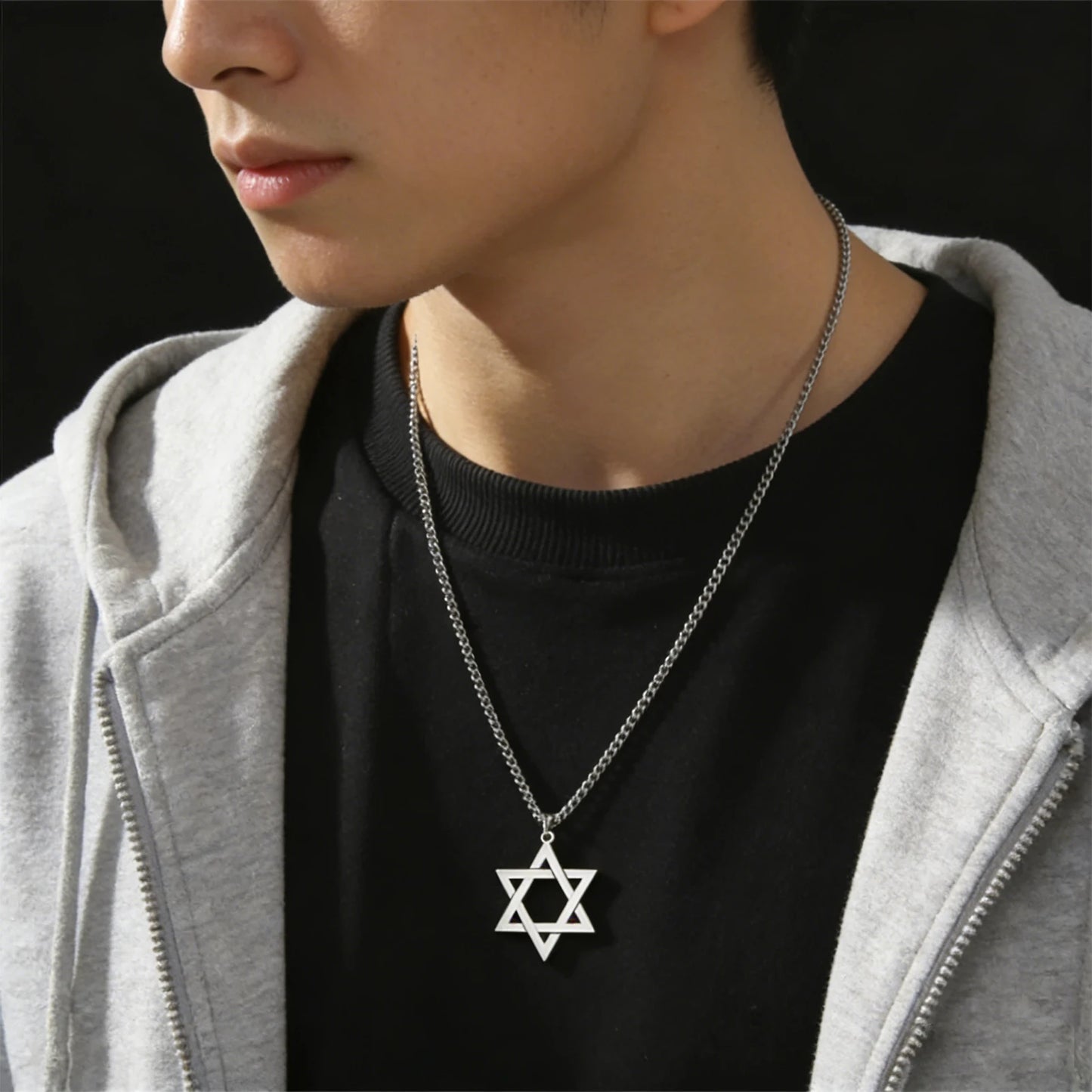 Stainless Steel Star of David Necklace – Unisex Jewish Jewelry