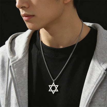Stainless Steel Star of David Necklace – Unisex Jewish Jewelry