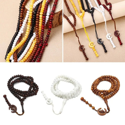 Chapelet musulman Ramadan 99 perles avec lune et étoile – tasbih islamique pour prière et dhikr