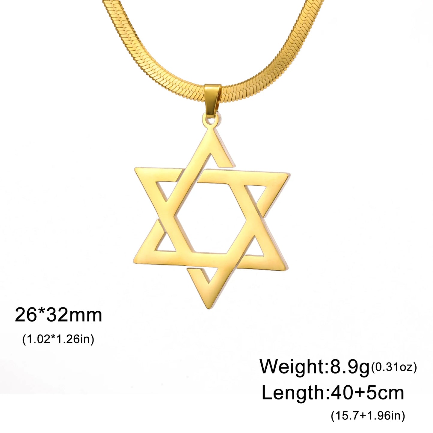 Stainless Steel Star of David Necklace – Unisex Jewish Jewelry