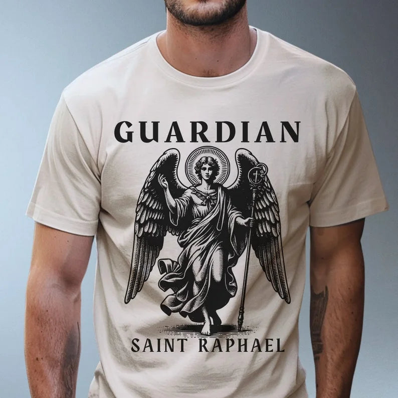 T-shirt Saint Raphaël Archange – Haut catholique orthodoxe unisexe, patron des voyageurs