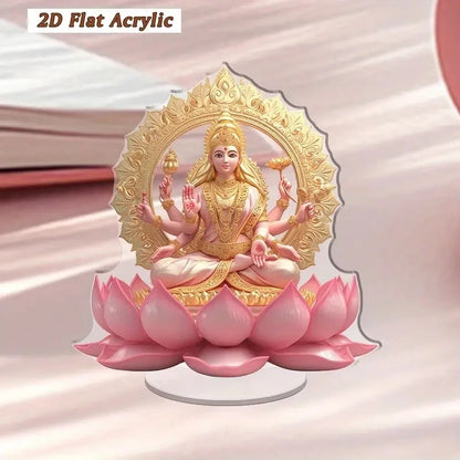 Décoration Lakshmi sur socle – Ornement spirituel hindou en acrylique