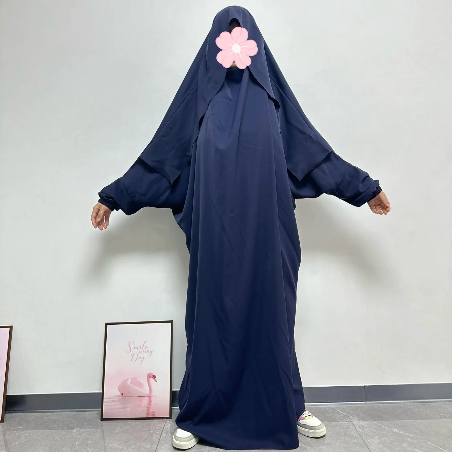 Abaya de prière une pièce avec capuche – robe musulmane femme