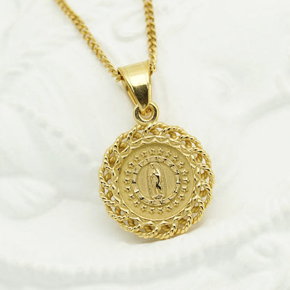Collier Vierge Marie en Acier Inoxydable 316L – 5 Modèles