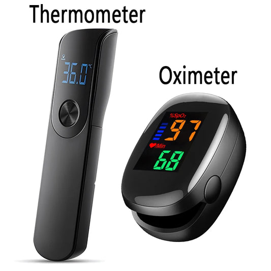 Thermomètre Infrarouge Médical & Oxymètre Digital – Non-Contact, Précis & Rapide (Enfant & Adulte)