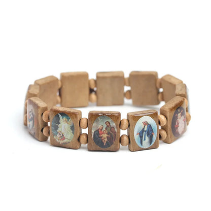 Bracelet Chapelet Catholique en Bois