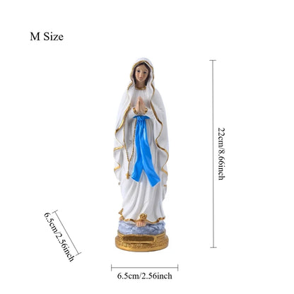 Statue religieuse Notre-Dame de Lourdes – figurine décorative en résine