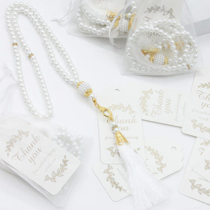 Lot de 12 Tasbih Musulmans 99 Perles avec Pompon – Chapelets de Prière Ramadan & Eid