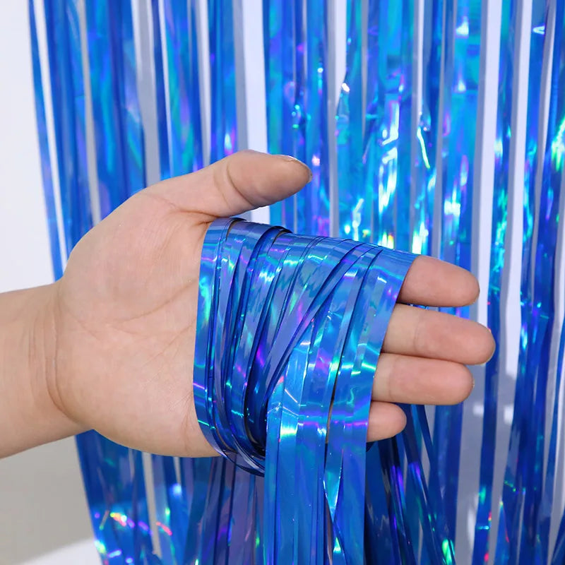 Rideau de fête métallisé (Foil Tassel Fringe Curtain)