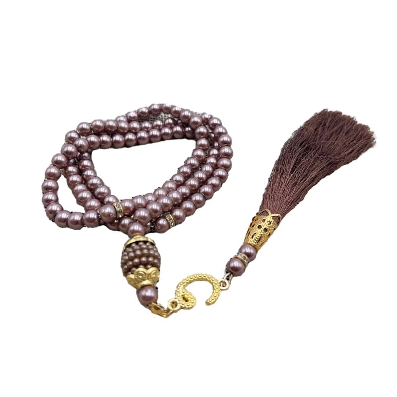 Tasbih 99 Perles Imitation Perle – Bracelet de Prière Musulman
