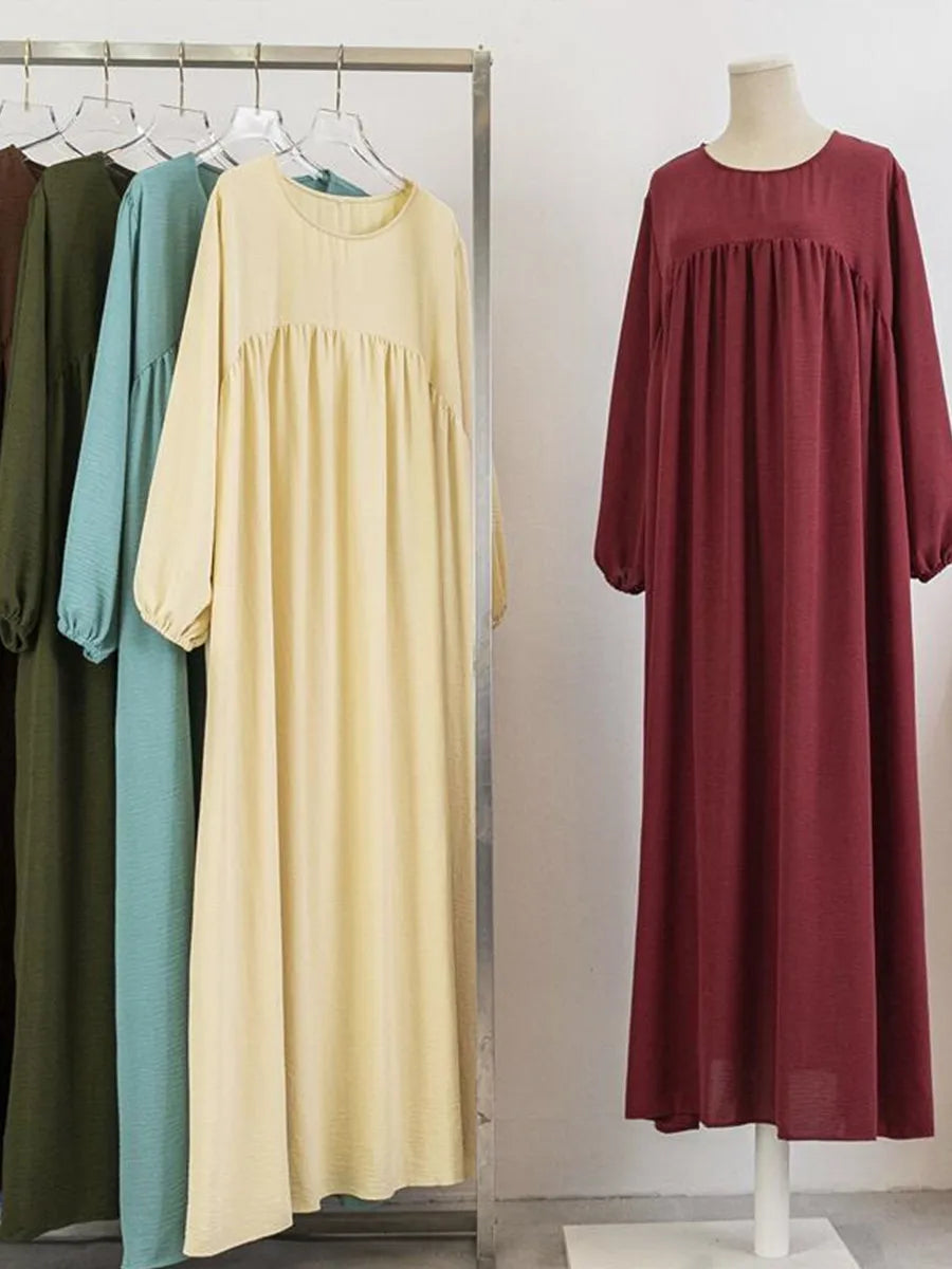 Robe longue abaya de luxe pour femme musulmane, style Dubaï, kebaya couleur unie, tenue modeste pour Ramadan, caftan africain, vêtement islamique pour femme.