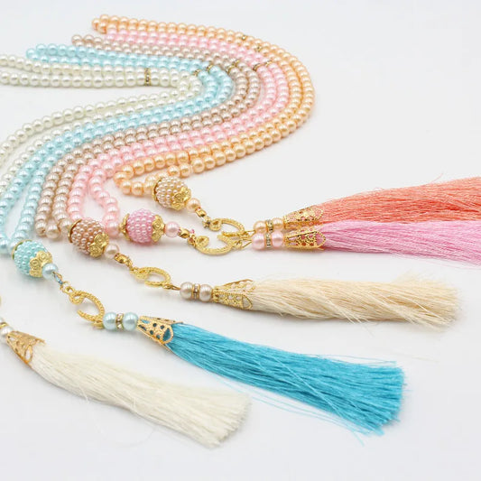 Tasbih Musulman 99 Perles 6 mm – Bracelet de Prière avec Pompon