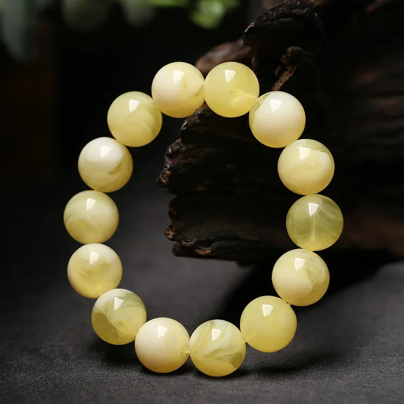 Bracelet Ambre 108 Perles – Prière & Méditation Unisexe