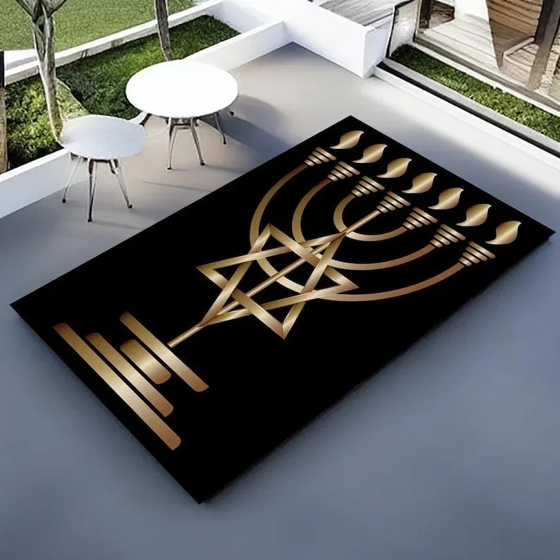 Tapis de Prière Hébreu Antidérapant – Intérieur & Cadeau Spirituel