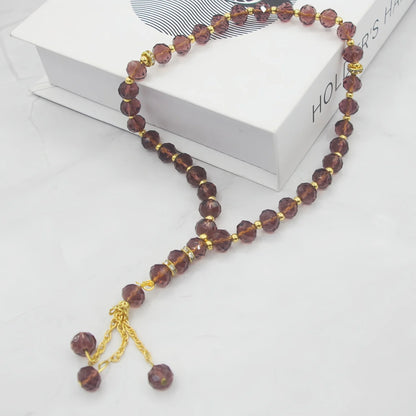 Tasbih Musulman 33 Perles Cristal – Chapelet de Prière Islamique Élégant