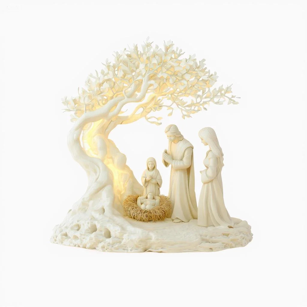 Statue “Jésus & Arbre de Vie”  – Décoration de Bureau & Maison | Cadeau Spirituel & Symbolique