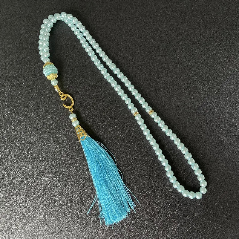 Tasbih Musulman 99 Perles 6 mm – Bracelet de Prière avec Pompon