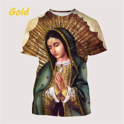 T-Shirt Vierge de Guadalupe – Notre-Dame du Mexique – Impression 3D Unisexe