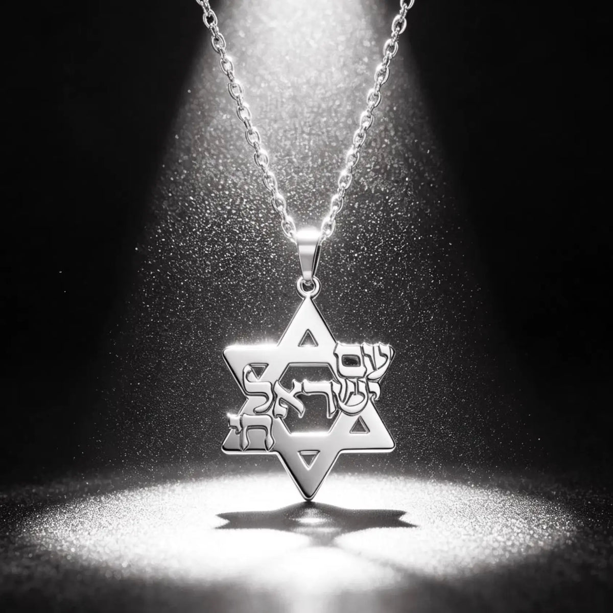 Collier Am Yisrael Chai & Étoile de David en Acier Inoxydable – Unisexe