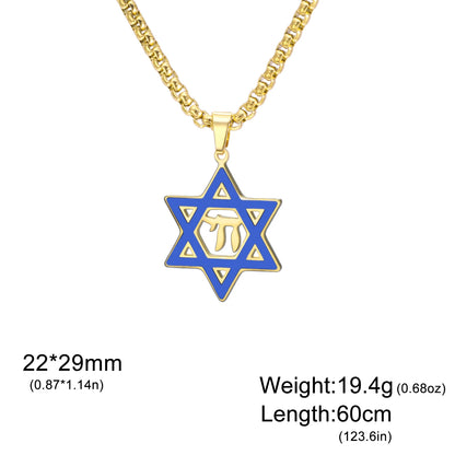 Collier Étoile de David & Chai en Acier Inoxydable – Bijou Judaïque Unisexe