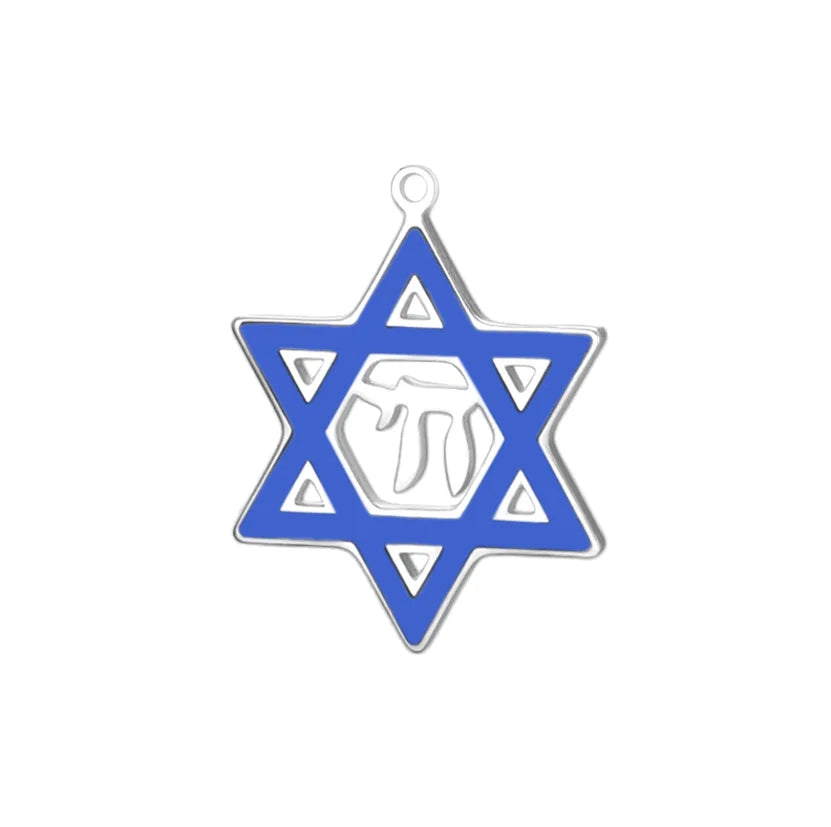 Collier Étoile de David & Chai en Acier Inoxydable – Bijou Judaïque Unisexe