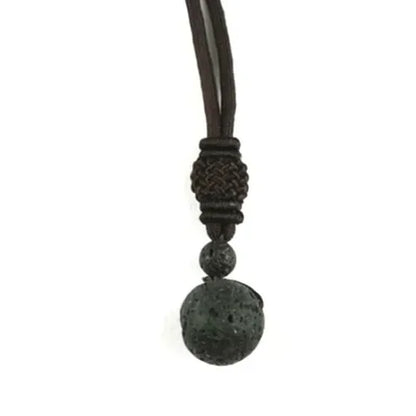 Pendentif Collier 14 mm en Pierre Naturelle Obsidienne Œil de Tigre – Amulette Porte-Bonheur Sculptée
