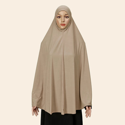 Abaya de prière musulmane pour femme avec hijab long couvrant – Coton doux, couleur unie, spécial Ramadan