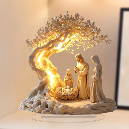 Statue “Jésus & Arbre de Vie”  – Décoration de Bureau & Maison | Cadeau Spirituel & Symbolique