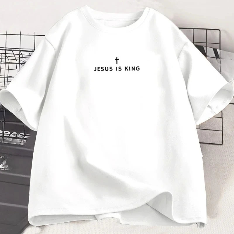 T-shirt chrétien Jésus est Roi – modèle unisexe manches courtes