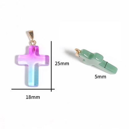 10 Pendentifs Croix en Verre Lampwork – DIY Bijoux