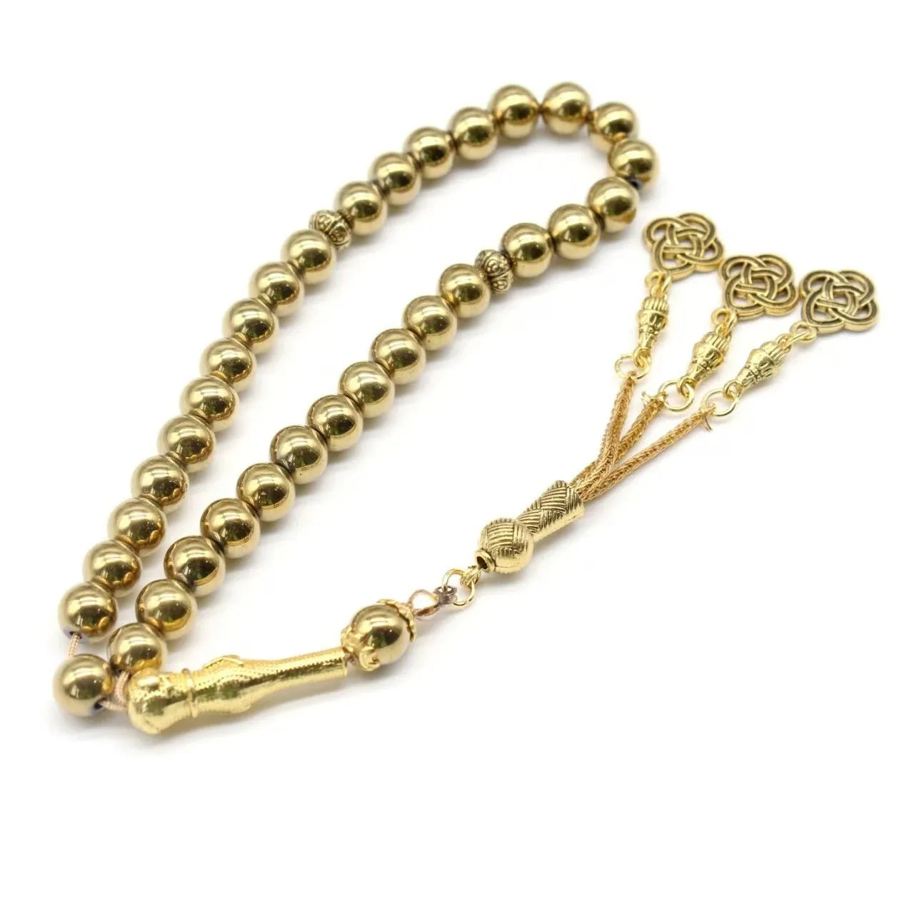 Bracelet Musulman Turc 33 Perles en Obsidienne Noire – Bijou de Prière Unisexe