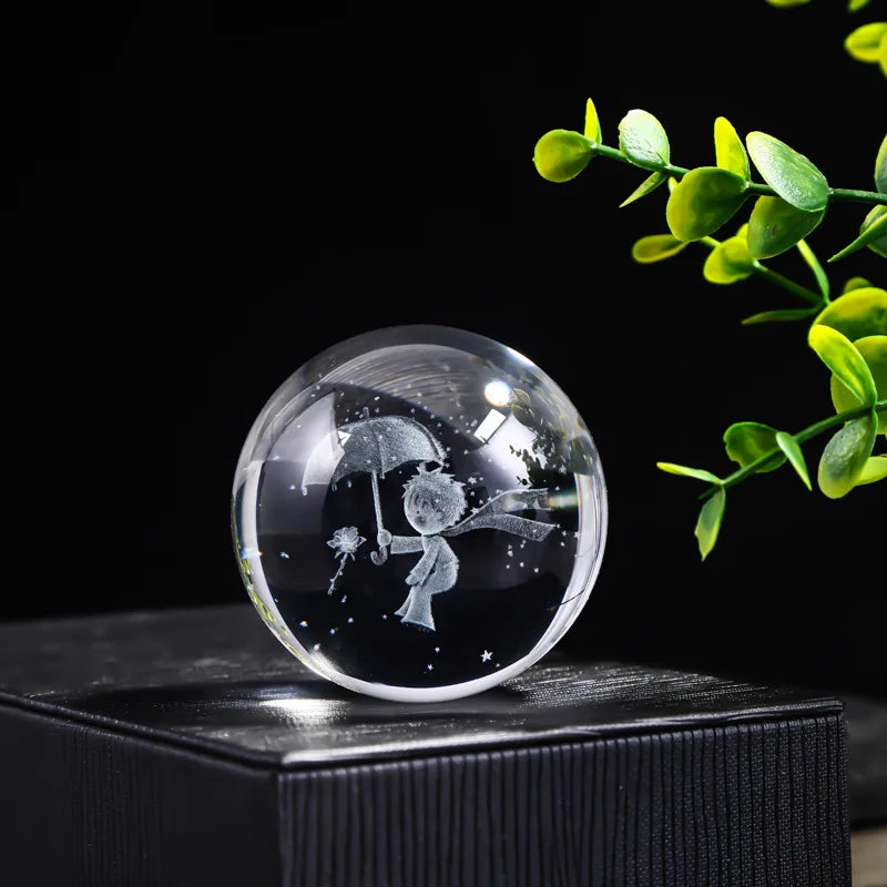 Boule Cristal 3D Système Solaire LED – Globe Planètes Gravé au Laser – Décoration Astronomie & Cadeau