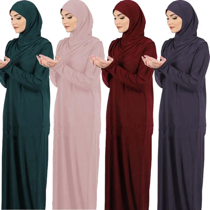 Abaya de prière une pièce avec capuche – robe musulmane femme