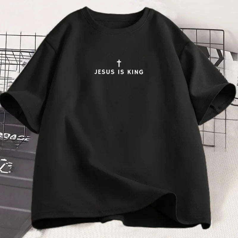 T-shirt chrétien Jésus est Roi – modèle unisexe manches courtes