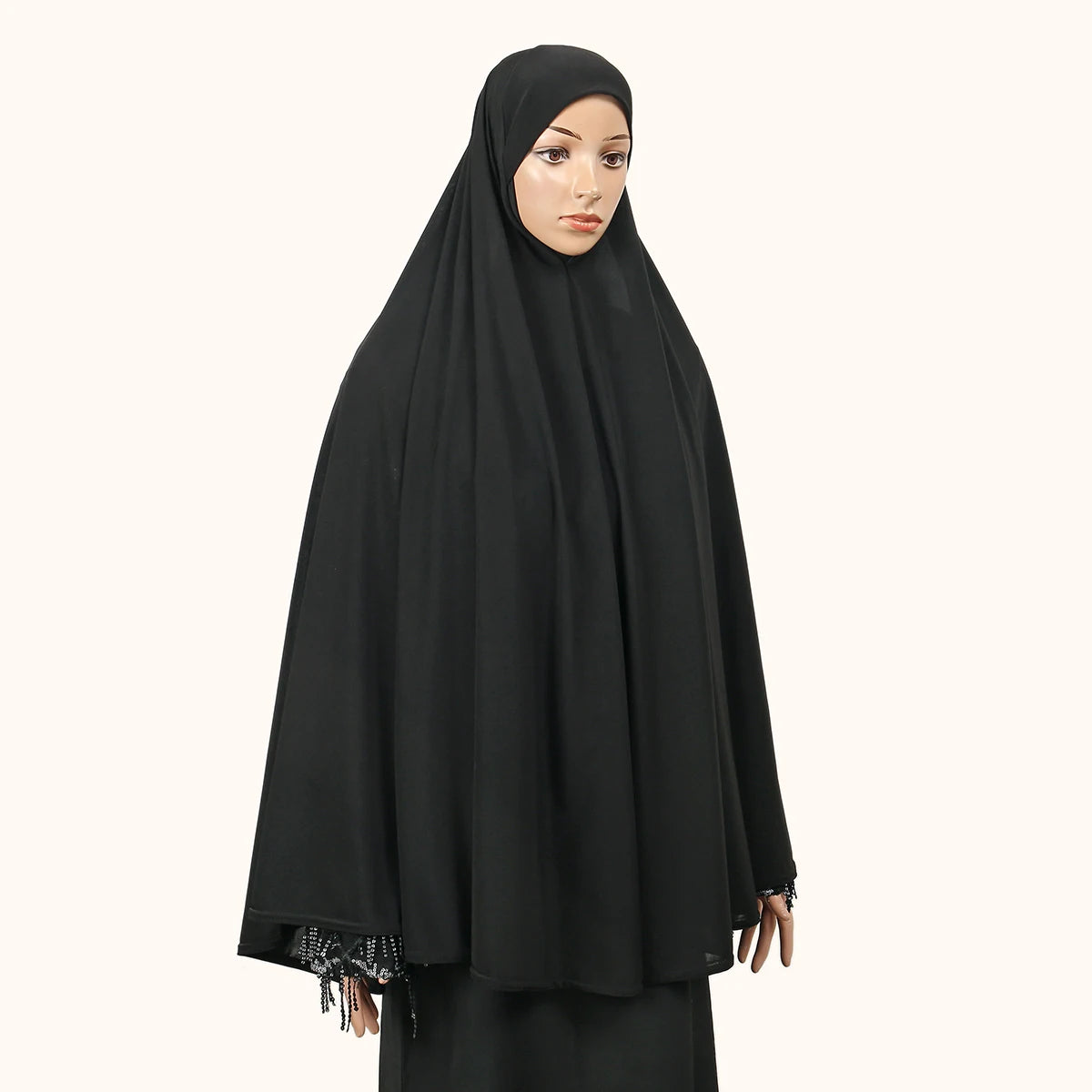 Abaya de prière musulmane pour femme avec hijab long couvrant – Coton doux, couleur unie, spécial Ramadan