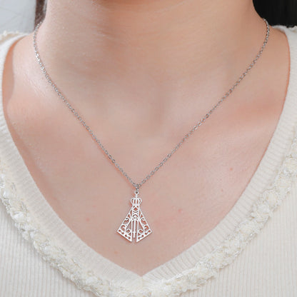 Collier Vierge de la Vallée en acier inoxydable – bijou catholique spirituel